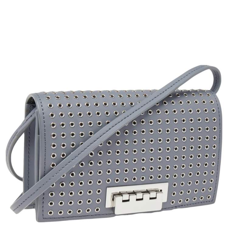 مملوكة مسبقًا Zac Posen Grey Leather Flap Shoulder Bag
