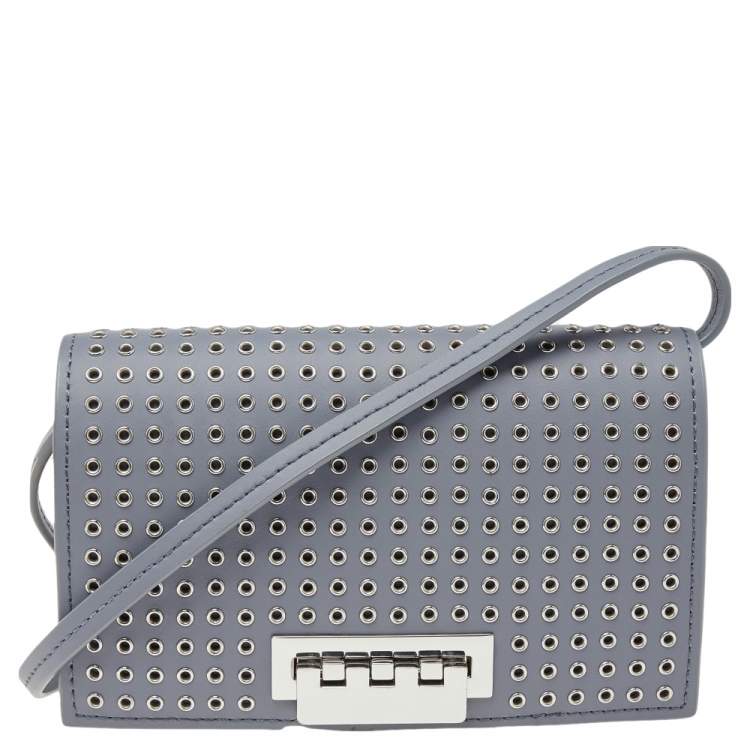 مملوكة مسبقًا Zac Posen Grey Leather Flap Shoulder Bag
