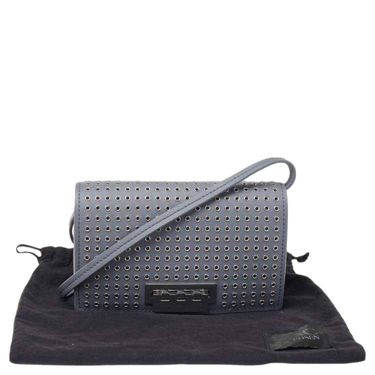 مملوكة مسبقًا Zac Posen Grey Leather Flap Shoulder Bag