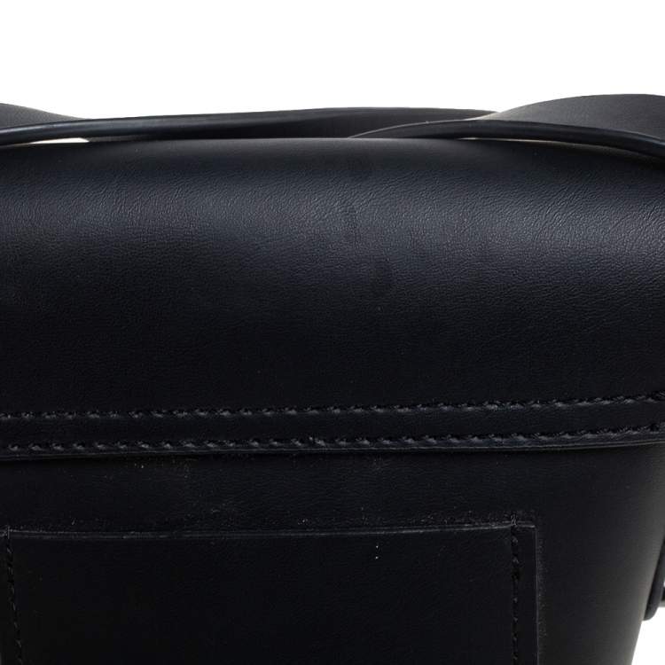 Pre Owned Zac Posen Black Leather Belay Oil Slick Crossbody Bag