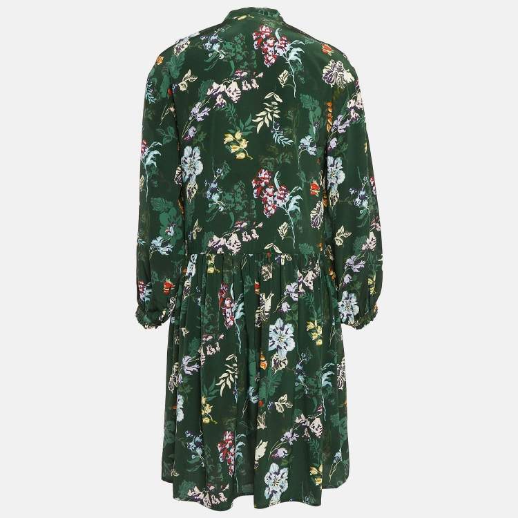 Pre Owned Zadig & Voltaire Green Resist Print Silk Season Dress S