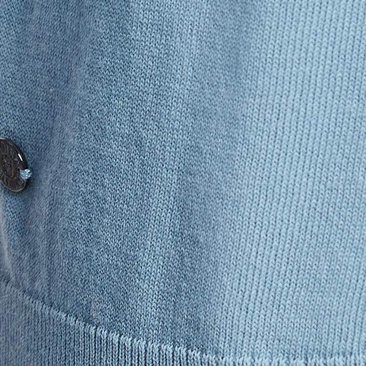 Pre Owned  Zadig & Voltaire Blue Cotton Knit V-Neck Keddy Sweatshirt S