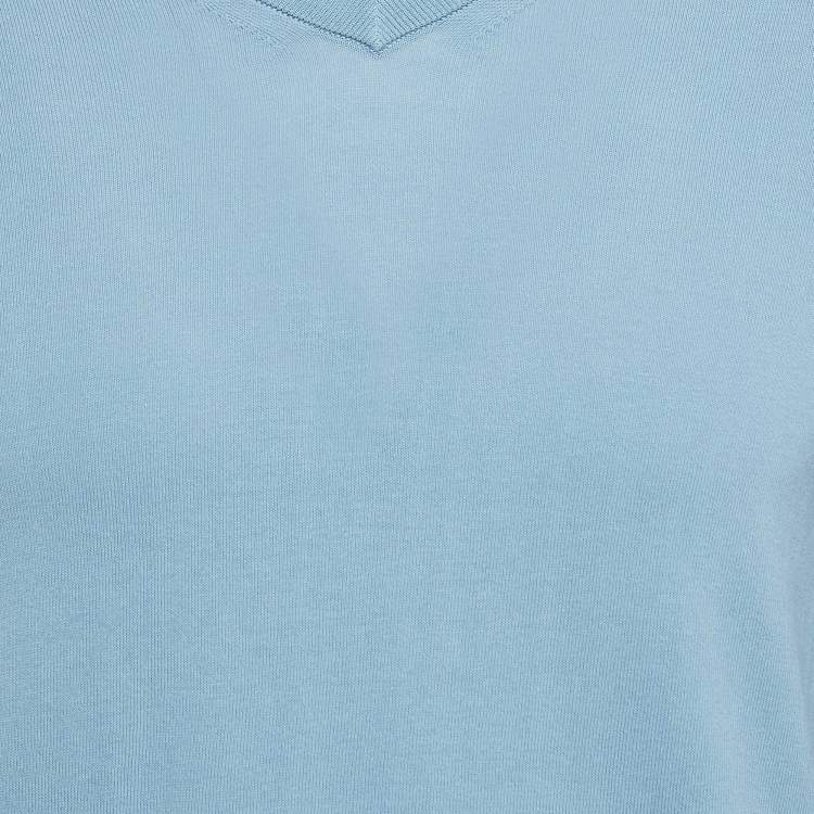 Pre Owned  Zadig & Voltaire Blue Cotton Knit V-Neck Keddy Sweatshirt S