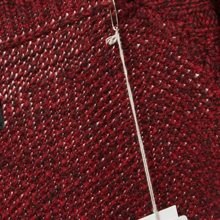 Pre Owned Zadig & Voltaire Burgundy Rib Knit Shawl Collar Mystic Cardigan M/L