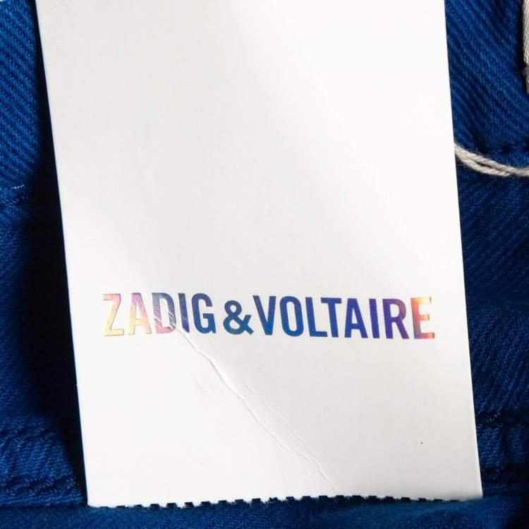 Pre Owned Zadig & Voltaire Blue Cotton Drill Skinny Eva Cher Jeans S Waist 25"