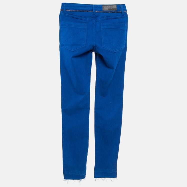 Pre Owned Zadig & Voltaire Blue Cotton Drill Skinny Eva Cher Jeans S Waist 25"
