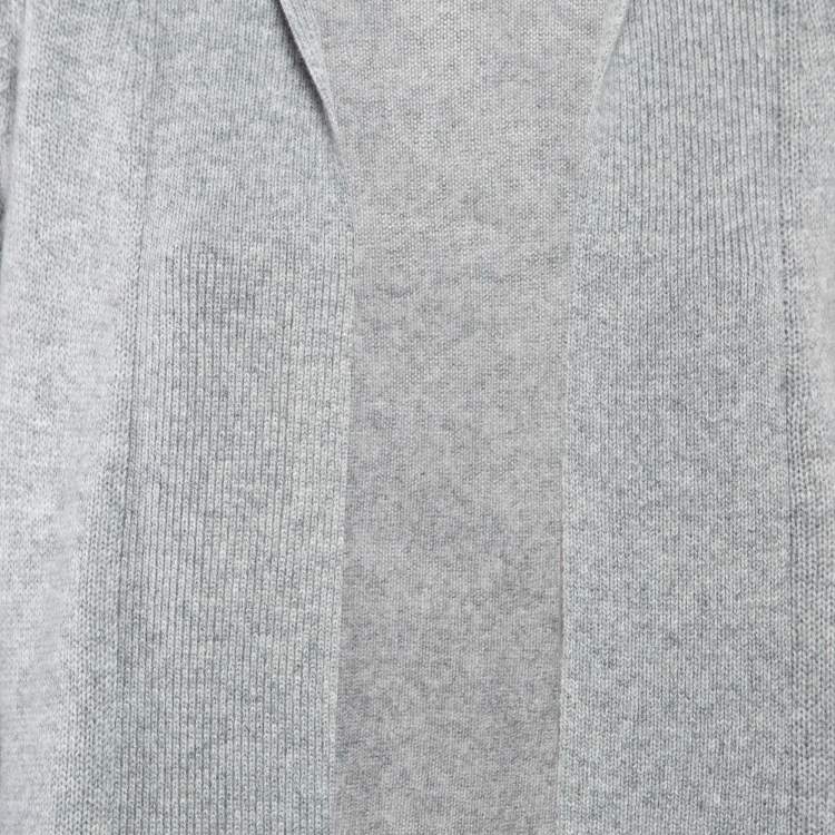 Pre Owned Zadig & Voltaire Delux Grey Cashmere Knit Open Front Fringed Cardigan XS/S