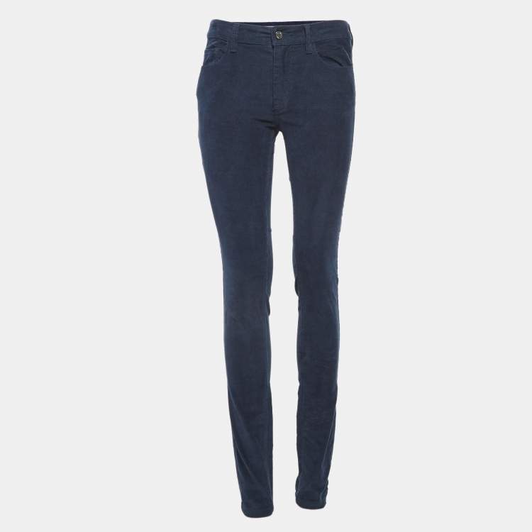 Pre Owned Zadig & Voltaire Blue Velour Corduroy Eva Skinny Jeans M Waist 30"