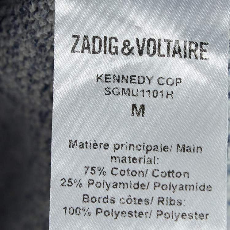 مملوكة مسبقًا Zadig & Voltaire Blue Rib Knit Kennedy Cop Sweater M