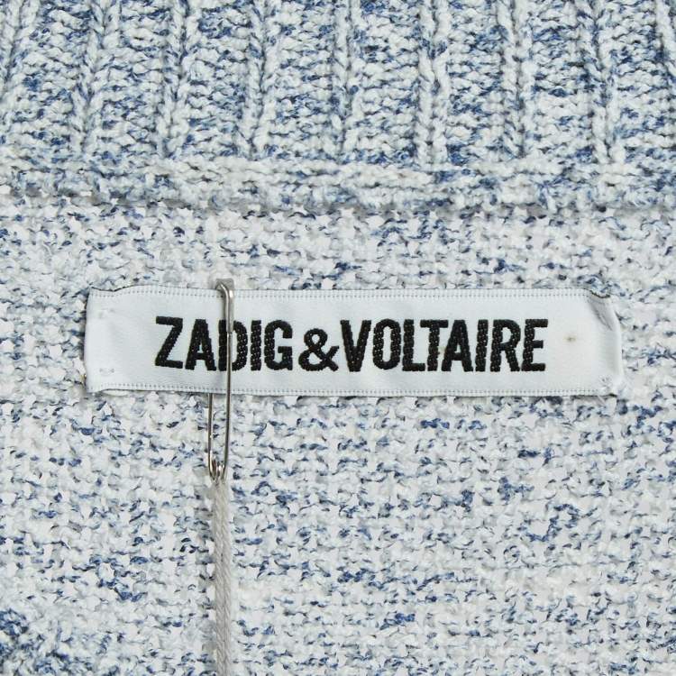 مملوكة مسبقًا Zadig & Voltaire Blue Rib Knit Kennedy Cop Sweater M
