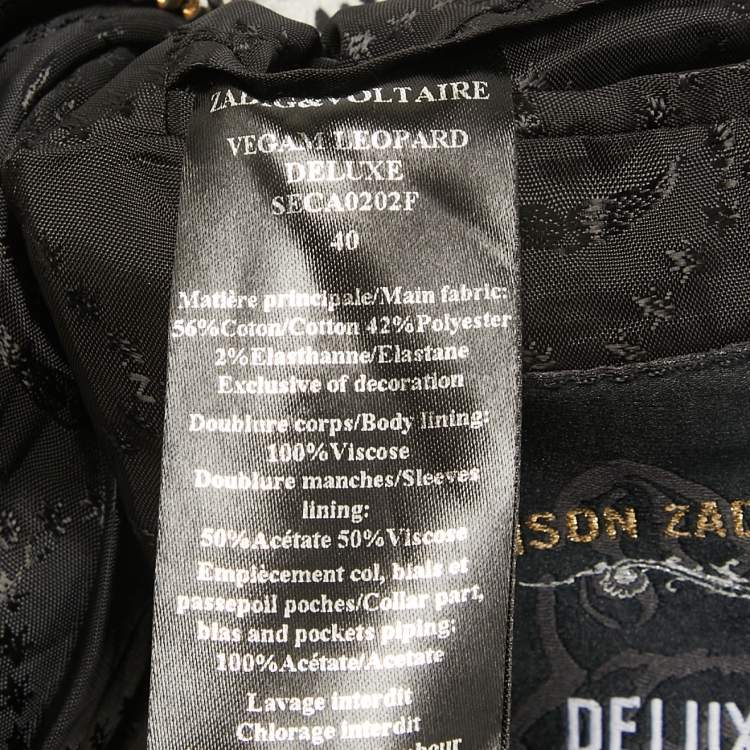 Pre Owned Zadig & Voltaire Deluxe Leopard Jacquard Vegam Blazer M