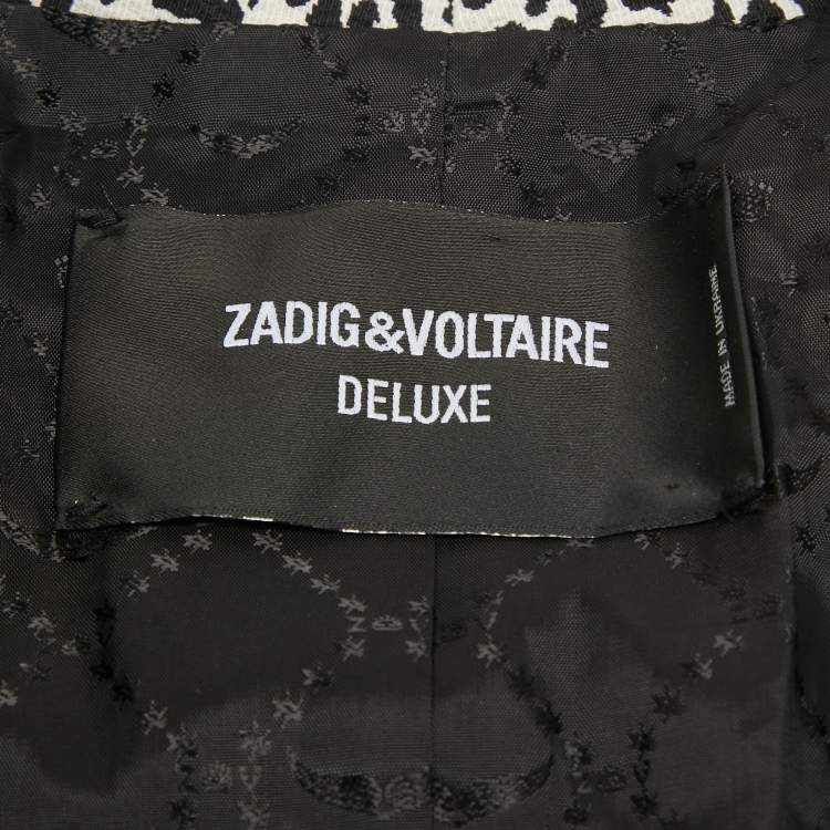 Pre Owned Zadig & Voltaire Deluxe Leopard Jacquard Vegam Blazer M