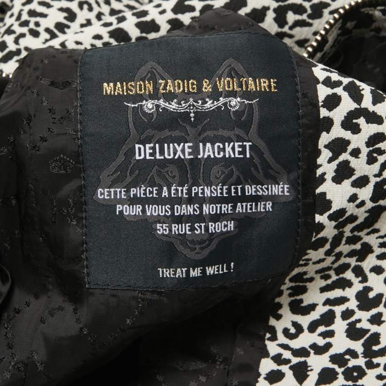 Pre Owned Zadig & Voltaire Deluxe Leopard Jacquard Vegam Blazer M