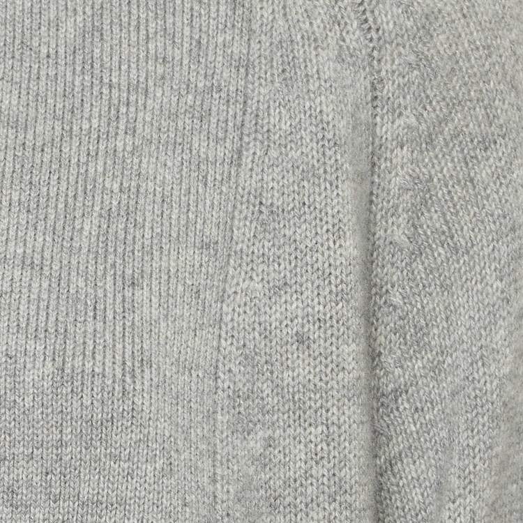 Pre Owned Zadig & Voltaire Delux Grey Cashmere Knit Open Front Fringed Cardigan XS/S
