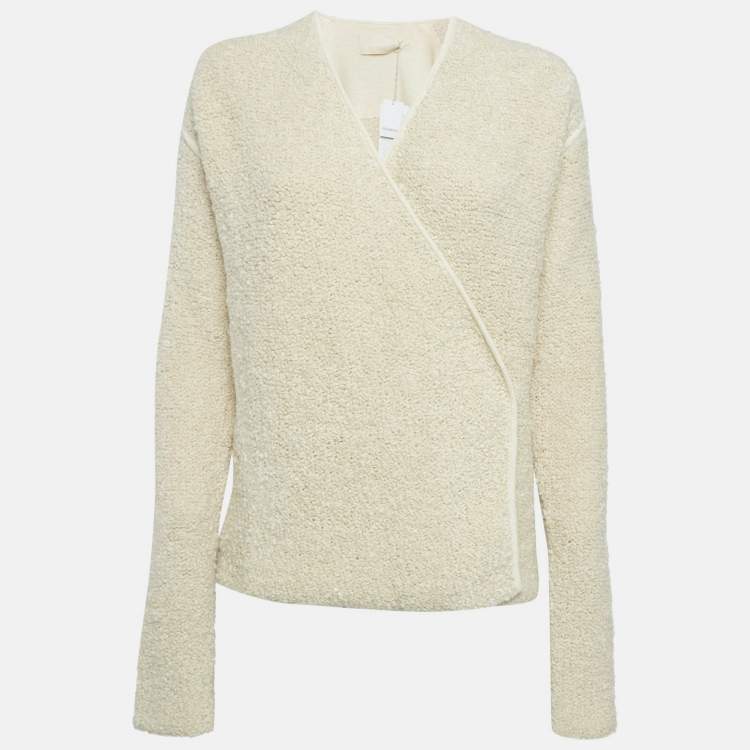 Pre Owned Zadig & Voltaire Cream Boucle Open Front Daphnee Cardigan M