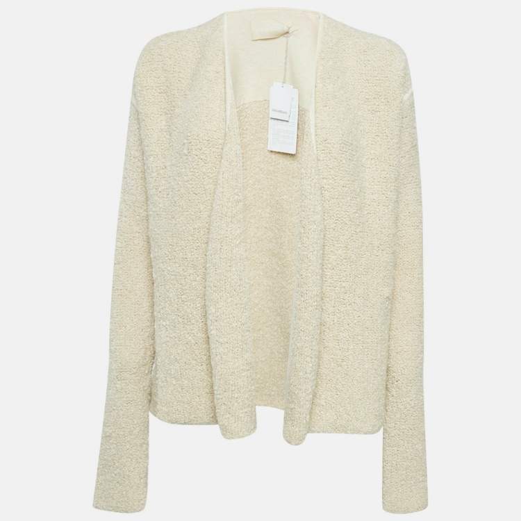 Pre Owned Zadig & Voltaire Cream Boucle Open Front Daphnee Cardigan M