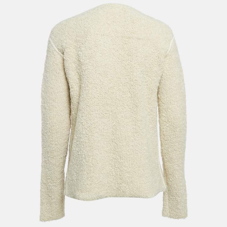 Pre Owned Zadig & Voltaire Cream Boucle Open Front Daphnee Cardigan M