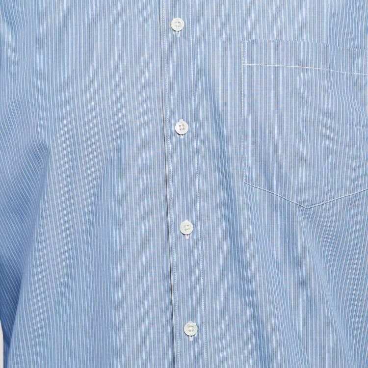 Pre Owned Zadig & Voltaire Blue Stripe Cotton Button Front Shirt L