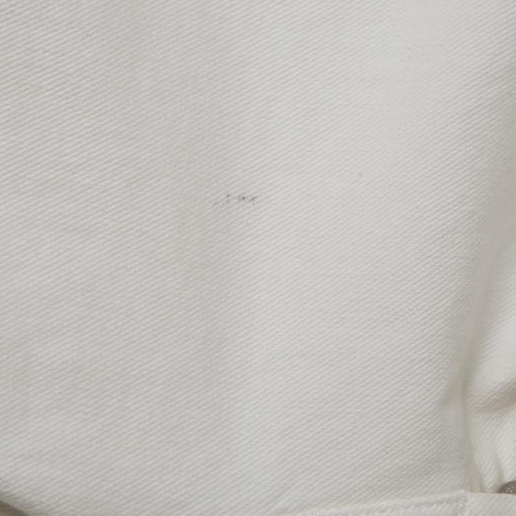 مملوكة مسبقًا Zadig & Voltaire White Denim Frayed Hem David Jeans L Waist 31"