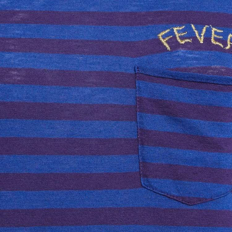 Pre Owned Zadig & Voltaire Blue/Purple Striped Jersey Regy T-Shirt S