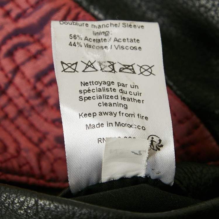 Pre Owned Zadig & Voltaire Black Leather Zip Detail Louis Jacket XL