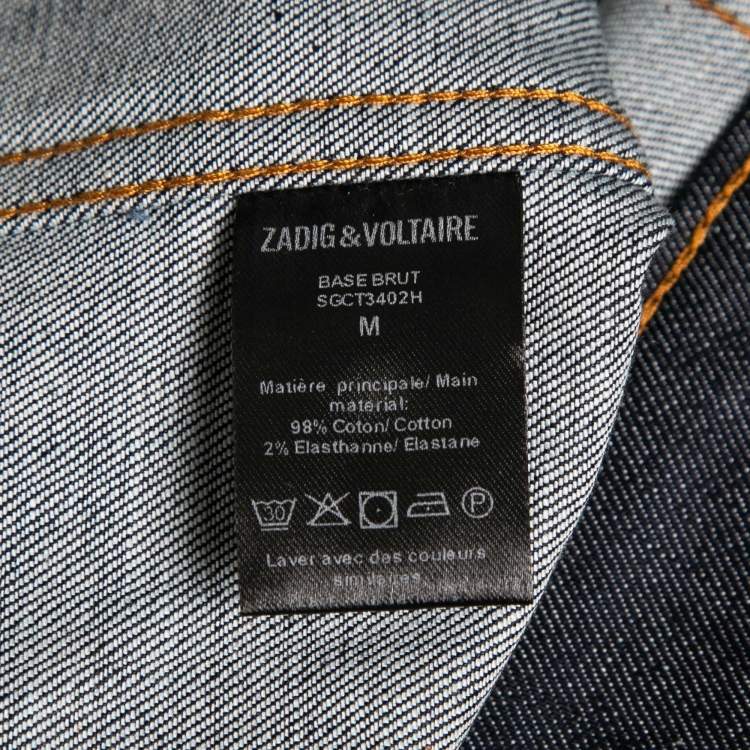 Pre Owned Zadig & Voltaire Blue Denim Button Front Base Brut Jacket M