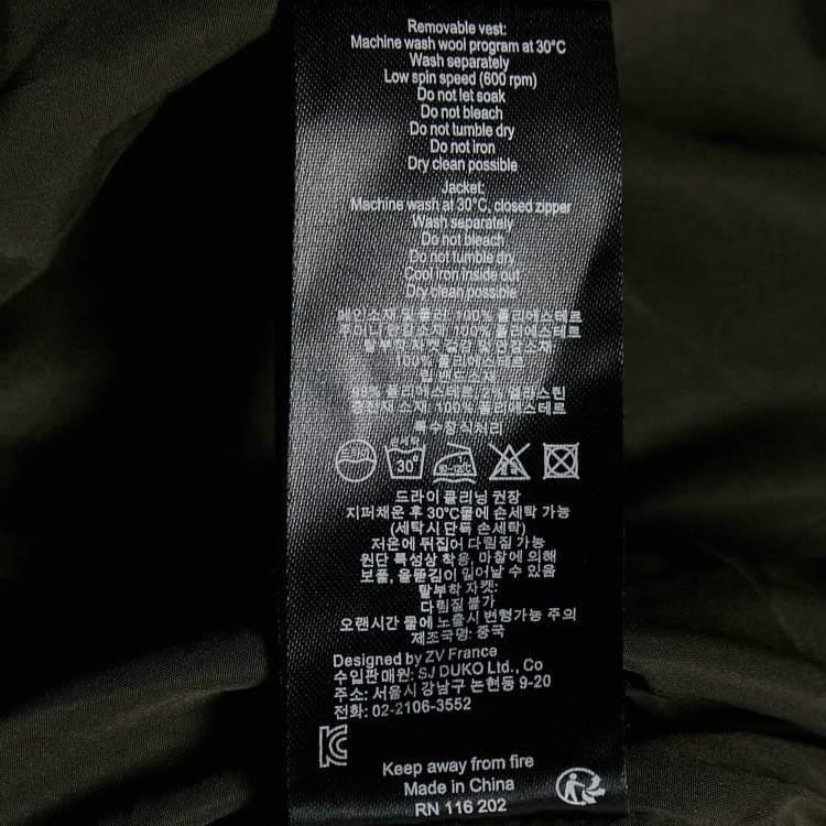 Pre Owned Zadig & Voltaire Green Synthetic Detachable Lining Bob Parka Jacket M