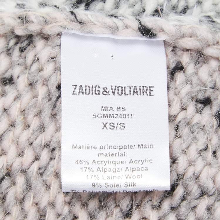 Pre Owned Zadig & Voltaire Grey Knit Open Front Cardigan XS/S