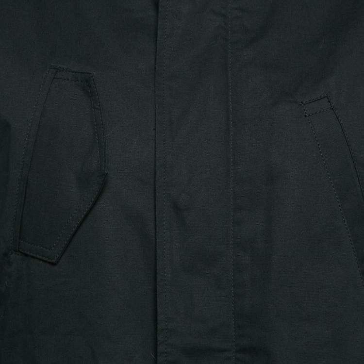 Pre Owned Zadig & Voltaire Black Cotton and Fur Hooded Kinian Deluxe  Jacket S