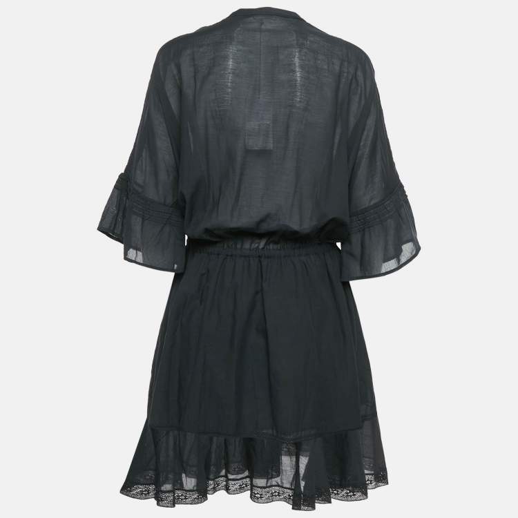 Pre Owned Zadig & Voltaire Black Cotton Blend Reason Lace Short Dress S