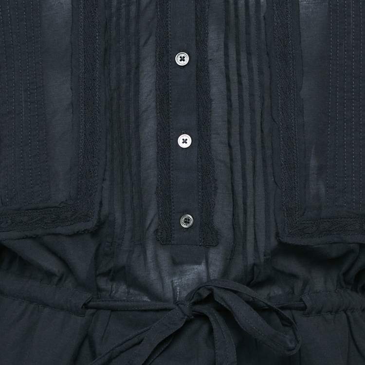 Pre Owned Zadig & Voltaire Black Cotton Blend Reason Lace Short Dress S