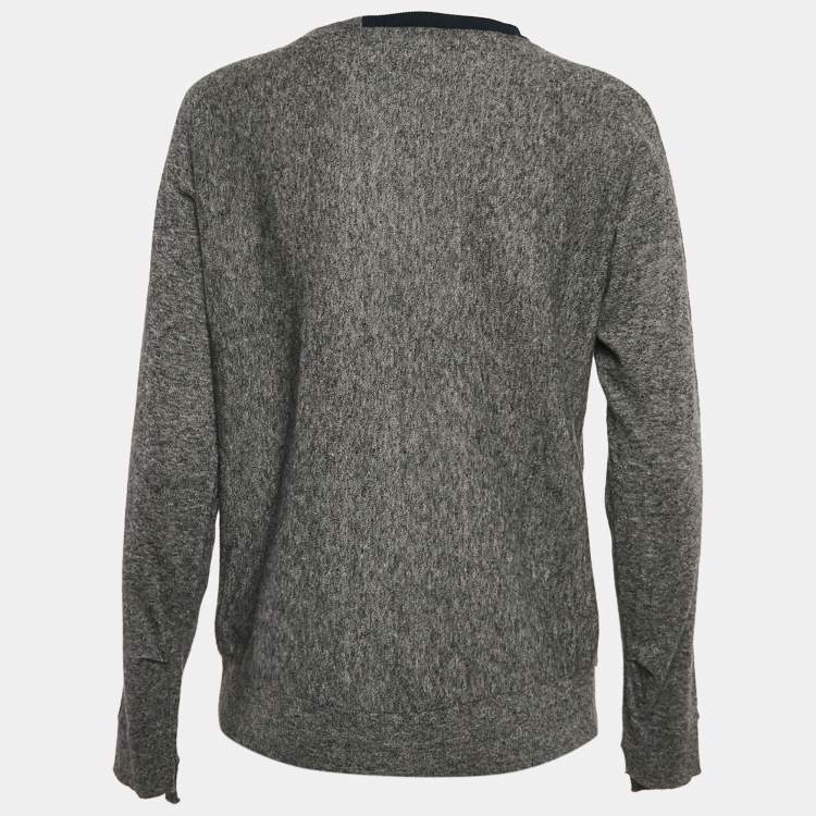 Pre Owned Zadig & Voltaire Grey Cashmere Full Sleeve Crisp Sweater L
