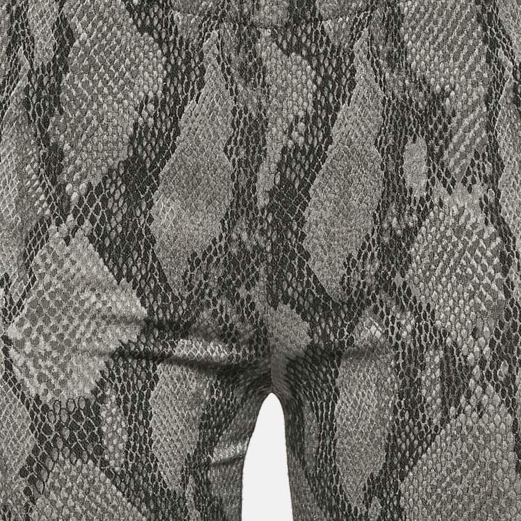 Pre Owned Zadig & Voltaire Grey Pharell Python Print Cotton Skinny Pants M