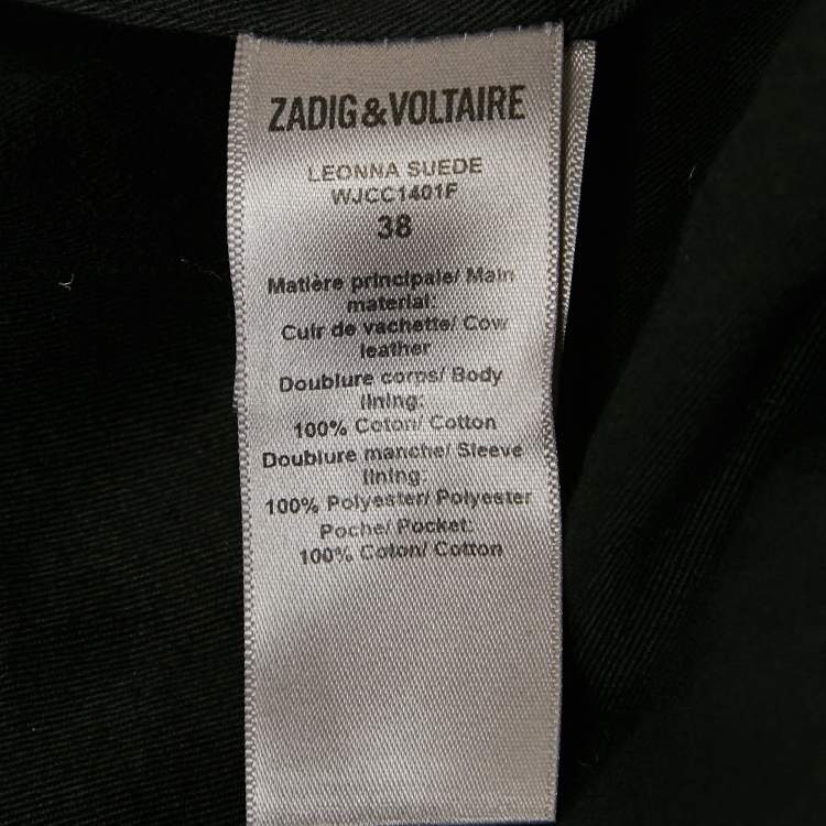 Pre Owned Zadig & Voltaire Blue Suede Zip Front Leonna Jacket M