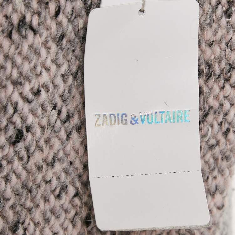 Pre Owned Zadig & Voltaire Grey Knit Open Front Cardigan XS/S