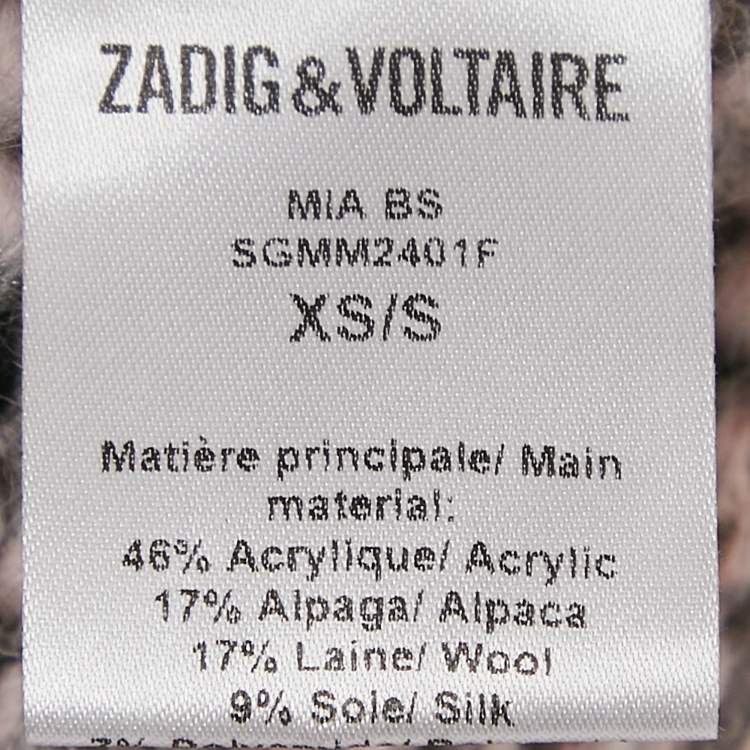 Pre Owned Zadig & Voltaire Grey Knit Open Front Cardigan XS/S