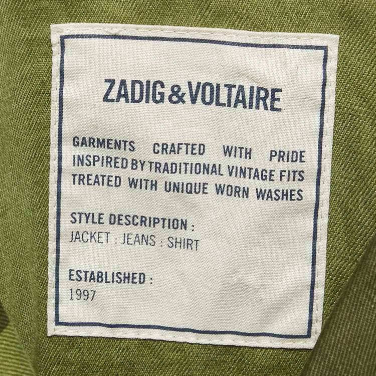 Pre Owned Zadig & Voltaire Military Green Camouflage Cotton Blend Button Front Jacket S