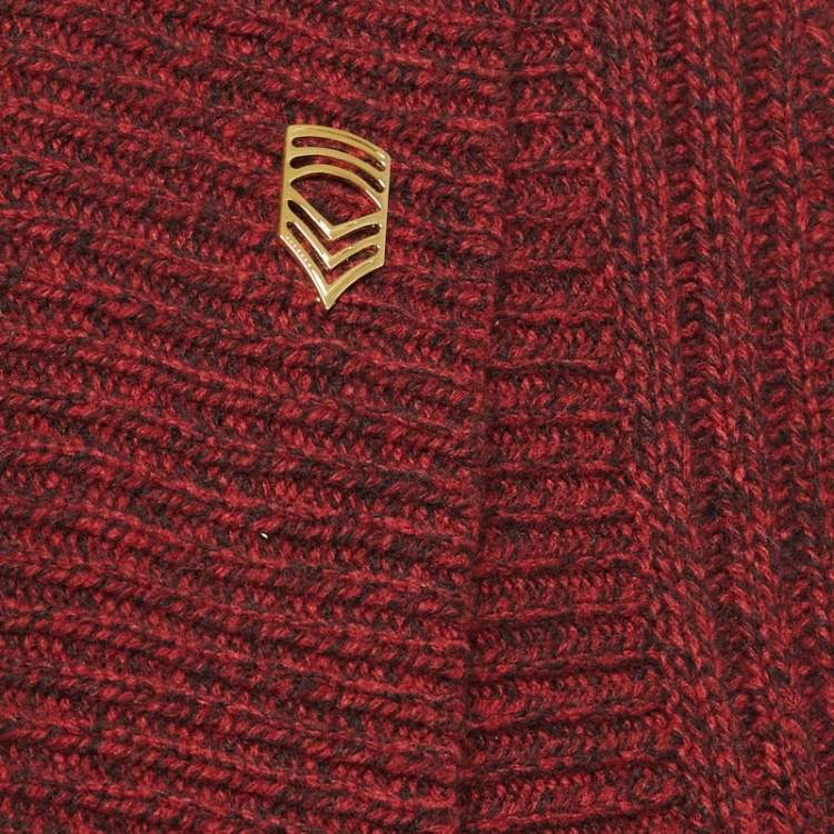Pre Owned Zadig & Voltaire Burgundy Rib Knit Shawl Collar Mystic Cardigan XS/S