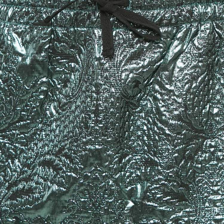 Pre Owned Zadig & Voltaire Metallic Blue Patterned Lurex Josa Bis Jac Deluxe Mini Skirt S