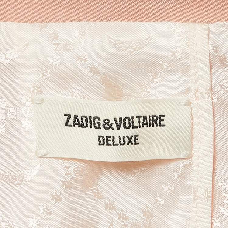 Pre Owned Zadig & Voltaire Pink Star Jacquard Single Breasted Victor Deluxe Blazer S