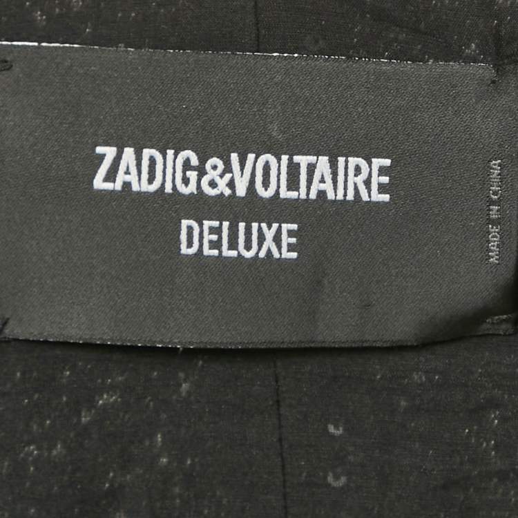 Pre Owned Zadig & Voltaire Black Sequin Button Front Emilie Waistcoat M