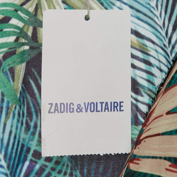 Pre Owned Zadig & Voltaire Multicolor Jungle Print Crepe Roumi Long Dress XS