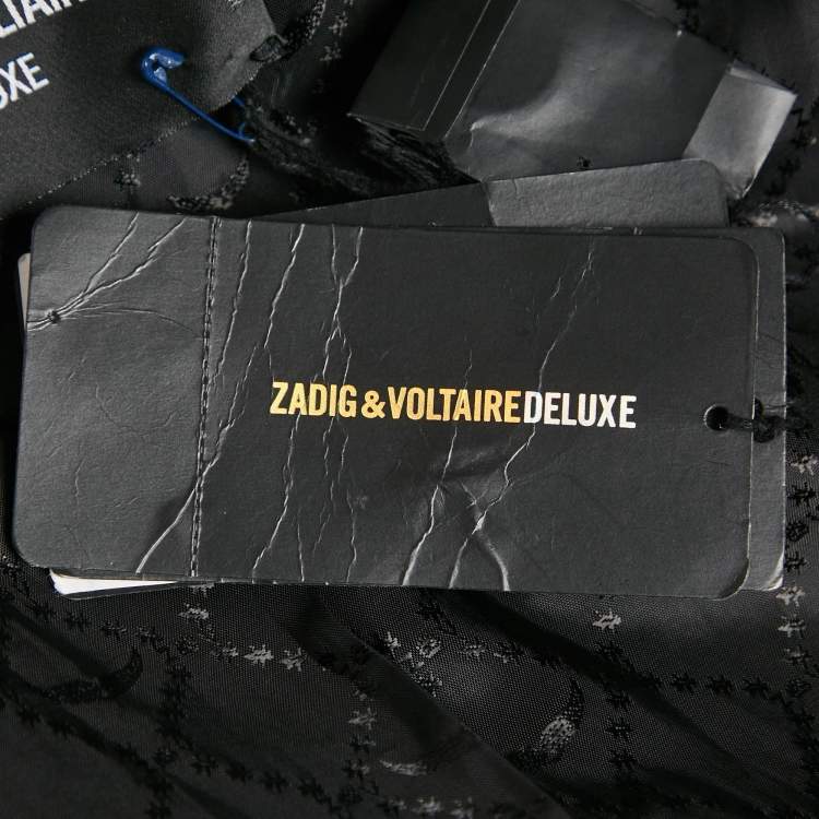 Pre Owned Zadig & Voltaire Deluxe Black Leopard Jacquard Vegam Blazer M