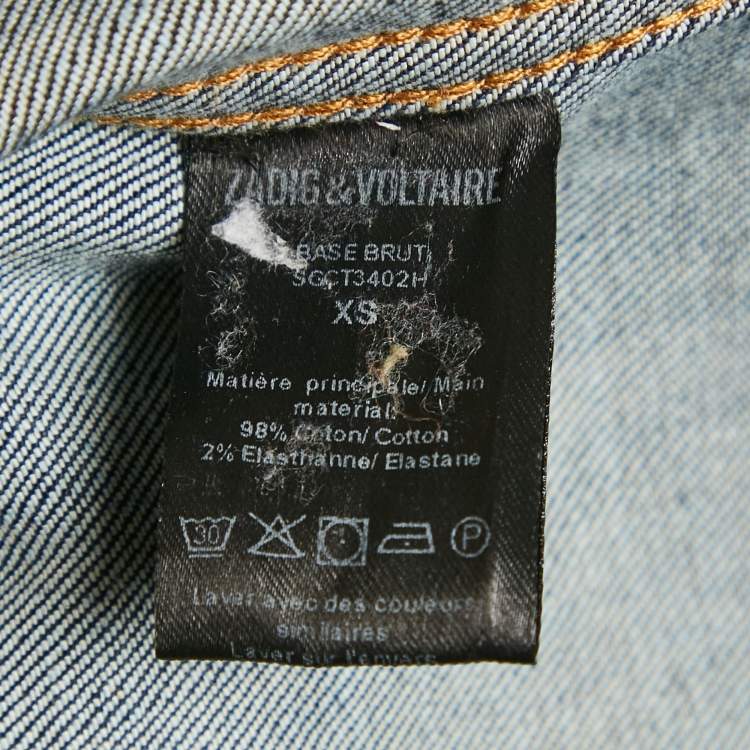 Pre Owned Zadig & Voltaire Blue Denim Button Front Base Brut Jacket XS