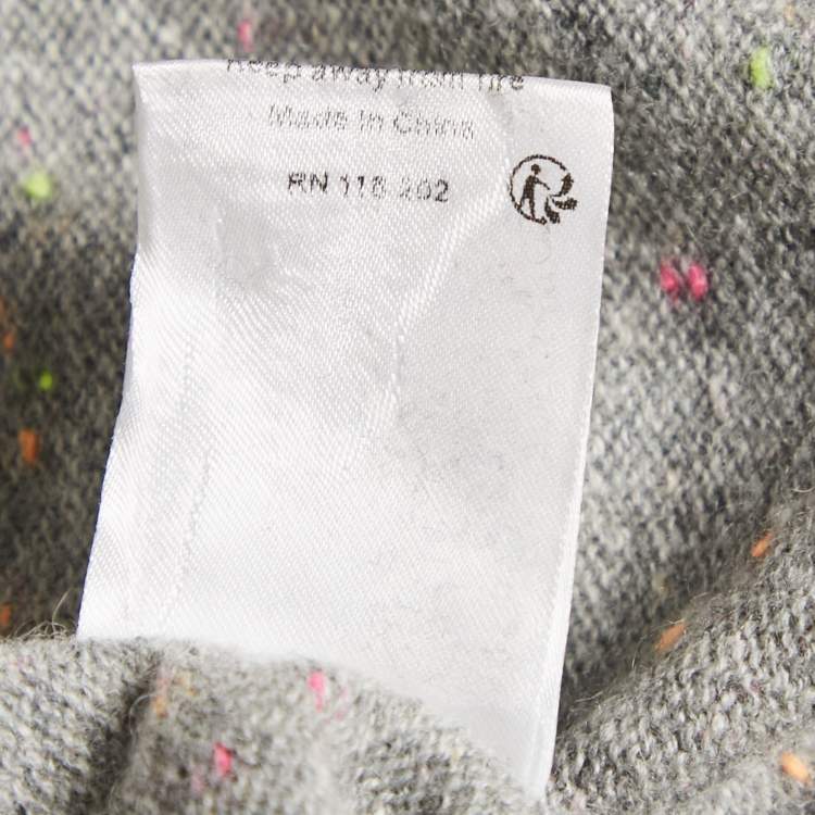 Pre Owned Zadig & Voltaire Grey Textured Cashmere Daphnee Cardigan L