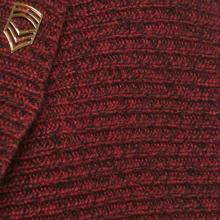 Pre Owned Zadig & Voltaire Burgundy Rib Knit Shawl Collar Mystic Cardigan XS/S