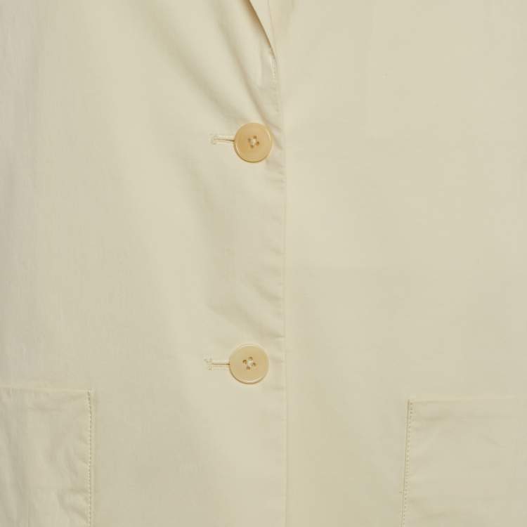 Pre Owned Zadig & Voltaire Cream Cotton Popeline Single Breasted Blazer S