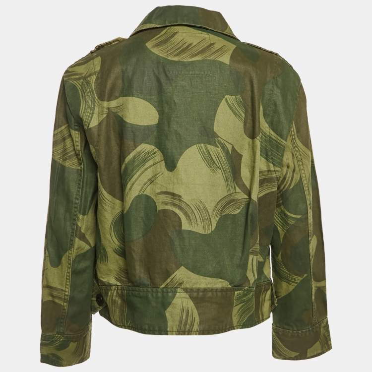Pre Owned Zadig & Voltaire Military Green Camouflage Cotton Blend Kaleno Jacket XS