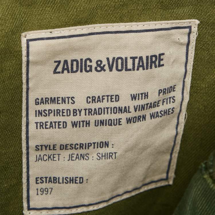 Pre Owned Zadig & Voltaire Military Green Camouflage Cotton Blend Kaleno Jacket XS