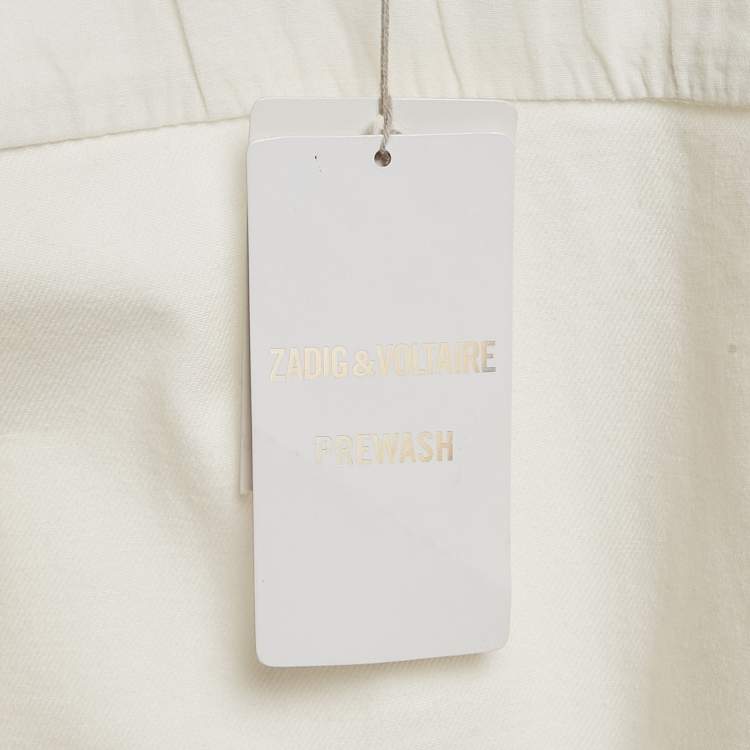 Pre Owned Zadig & Voltaire White Cotton Drill Button Front Kimi Jacket XS